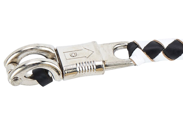 Get Back Whip - Black and White Leather - With White Cue Ball - 42 Inches - SKU GBW7-BB-DL - Image 2