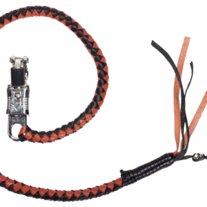 Get Back Whip - Black and Orange Leather - 36 Inches - GBW9-DL