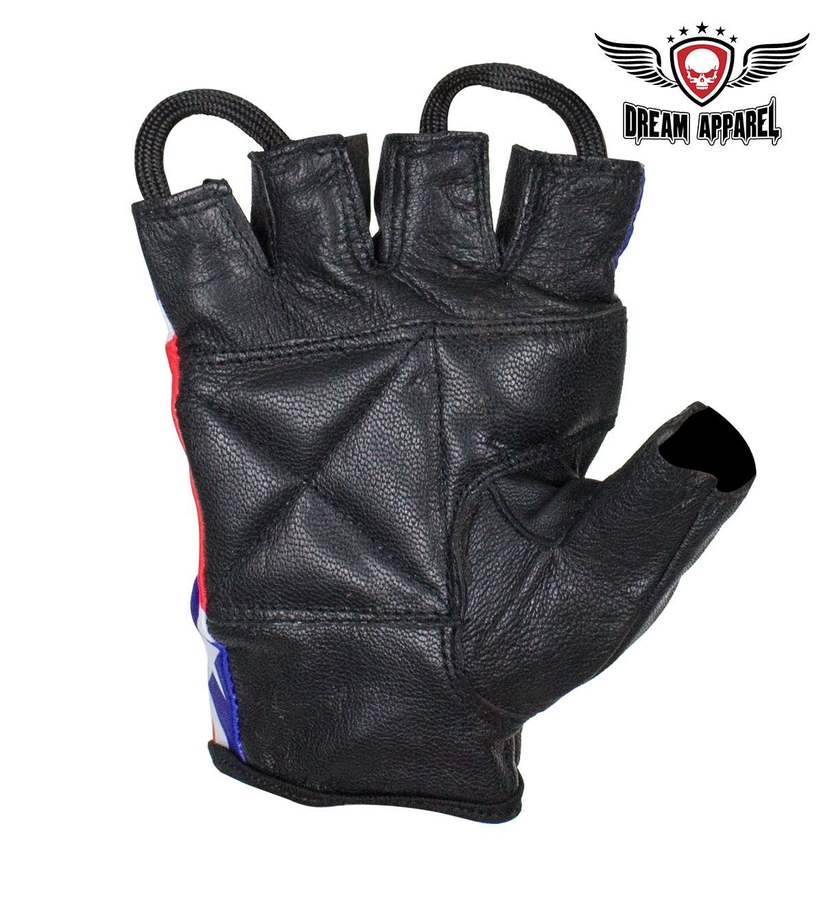 Leather Motorcycle Gloves - Rebel Flag - Unisex - Confederate - GL2038-N-DL - Image 5