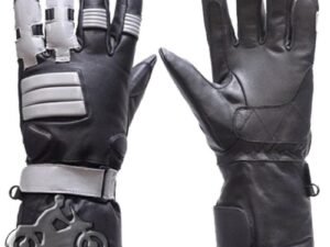 Full Finger Leather Motorcycle Riding Gloves With Gel Palms - SKU GRL-GL2039-DL