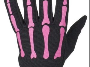 Skeleton Mechanics Gloves in Black and Pink - Similar to Storage Wars Barry Weiss - GL2045-PINK-DL
