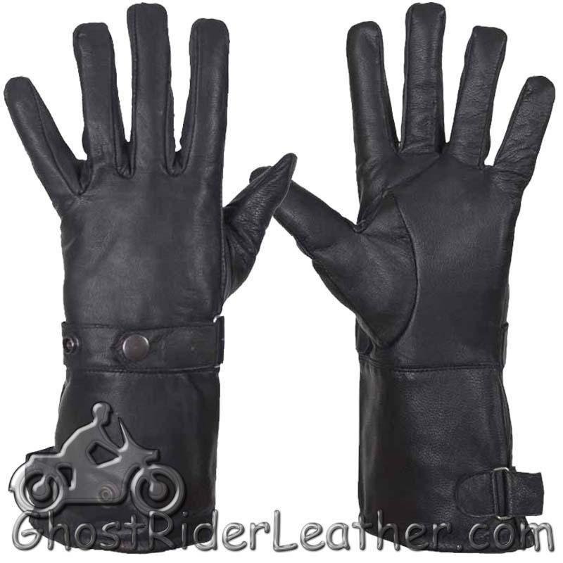 Leather Gloves - Men's - Summer Riding - Gauntlet Gloves - Premium - GL2064-11-DL - Image 2