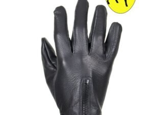 Leather Motorcycle Gloves - Women's - Deer Skin - Zipper - Biker - GLD114-22-DL