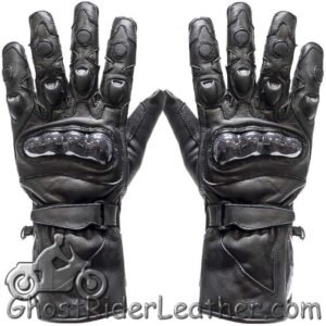Leather Gauntlet Riding Gloves - Men's - Hard Knuckle - Riding - GLZ10-DL