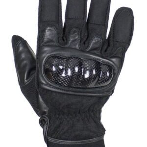 Leather Gloves - Men's - Full Finger - Knuckle Protector - Black - GLZ108-BLK-DL