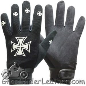 Mechanics Gloves with Iron Cross Design - GLZ46-DL