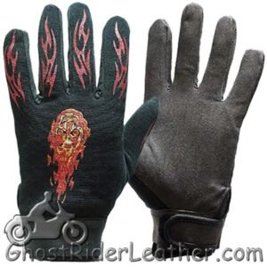 Mechanics Gloves with Flames - Biker - GLZ49-DL