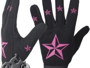 Ladies Mechanics Gloves With Pink Stars - SKU GLZ87-DL