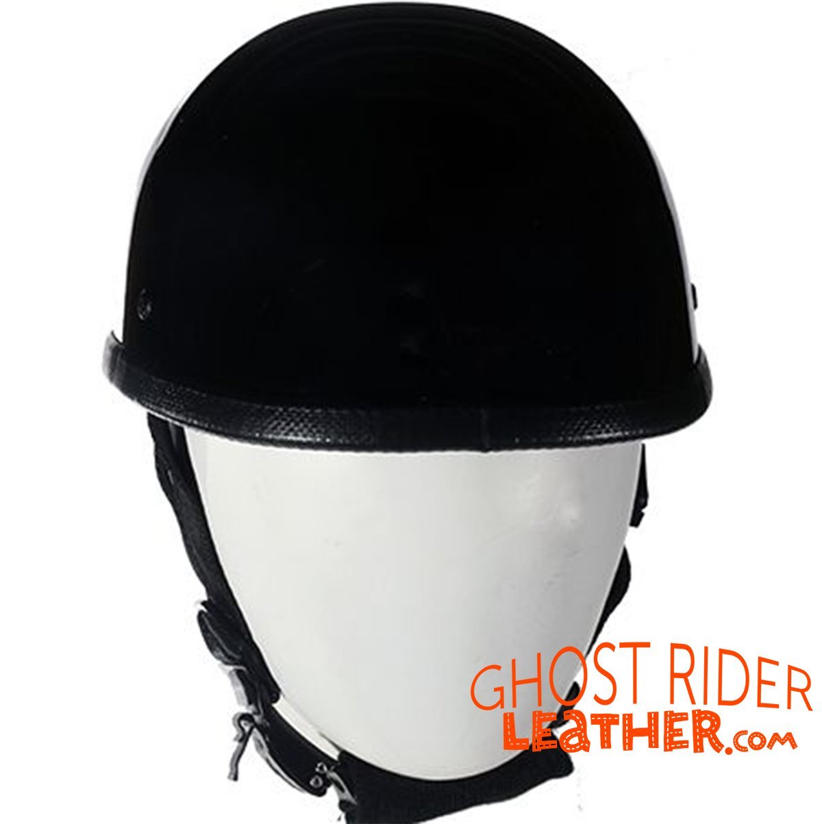 Novelty Motorcycle Helmet - High Gloss Black - Eagle Style - Shorty - H401-11-DL - Image 2