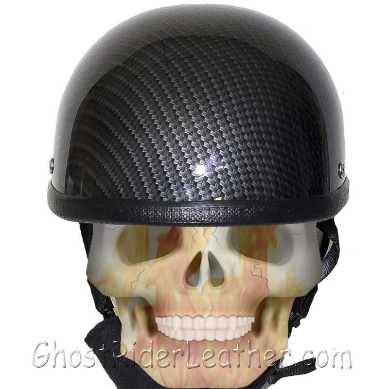 Novelty Motorcycle Helmet - Faux Carbon Fiber - Shorty - H401-CF-DL - Image 2