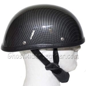 Novelty Motorcycle Helmet - Faux Carbon Fiber - Shorty - H401-CF-DL
