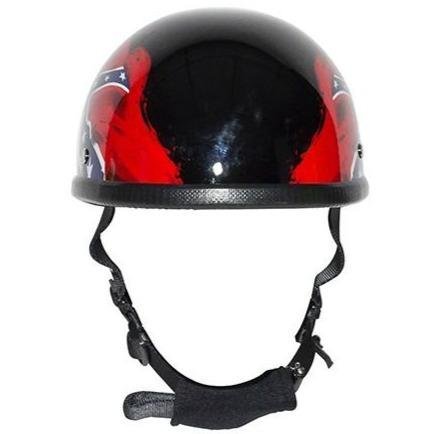 Novelty Motorcycle Helmet - Rebel Flag - Confederate - Shorty - H401-REBEL-DL - Image 2