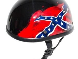 Novelty Motorcycle Helmet - Rebel Flag - Confederate - Shorty - H401-REBEL-DL