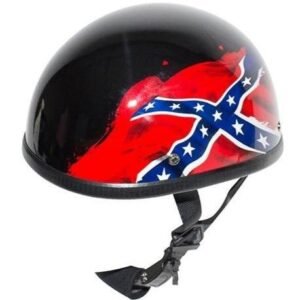 Novelty Motorcycle Helmet - Rebel Flag - Confederate - Shorty - H401-REBEL-DL