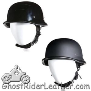 Novelty Motorcycle Helmet - Flat or Gloss Black - German - H402-H502-11-DL