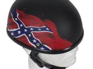Novelty Motorcycle Helmet - Rebel Flag - Confederate - Shorty - H501-REBEL-DL