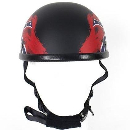 Novelty Motorcycle Helmet - Rebel Flag - Confederate - Shorty - H501-REBEL-DL - Image 5