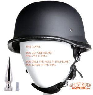 Novelty Motorcycle Helmet - Flat or Gloss Black - German - Spike - Kit - H402-502-SP400-KIT-DL