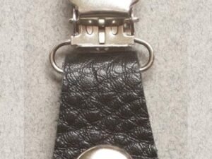Pair of Biker Boot Clips - Plain - Black and Silver - Motorcycle - J122-1-DS