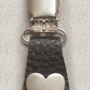 Pair of Biker Boot Clips - Heart - Black and Silver - Motorcycle - J122-16-DS