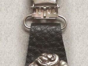 Pair of Biker Boot Clips - Rose - Black and Silver - Motorcycle - J122-19-DS