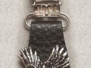 Pair of Biker Boot Clips - Eagle - Black and Silver - Motorcycle - J122-21-DS