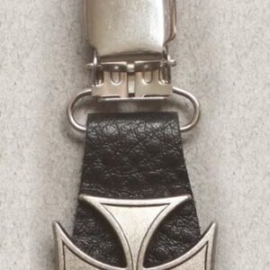 Pair of Biker Boot Clips - Iron Cross - Black and Silver - Motorcycle - J122-8-DS