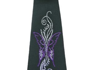 Pony Tail Holder - Spandex Hair Tube - Purple Butterfly - J759IJ2-DS