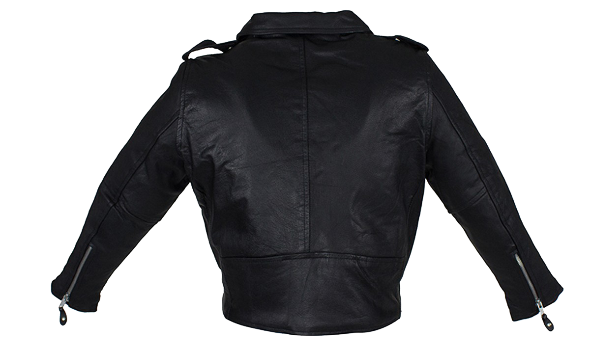 Leather Motorcycle Jacket - Kid's Teens - Biker - KD342-TEEN-DL - Image 2