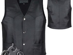 Leather Motorcycle Vest - Biker Kid's - Plain Sides - KD390-DL