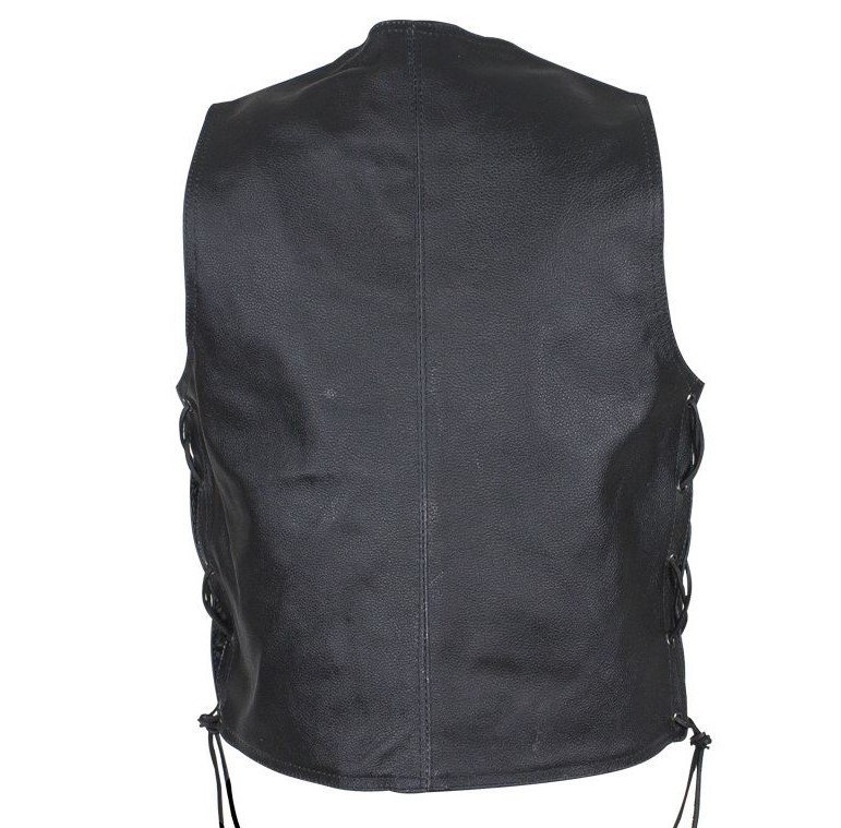 Leather Motorcycle Vest - Kid's - Children's - Side Laces - KD392-DL - Image 6