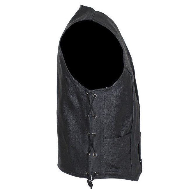 Leather Motorcycle Vest - Kid's - Children's - Side Laces - KD392-DL - Image 7