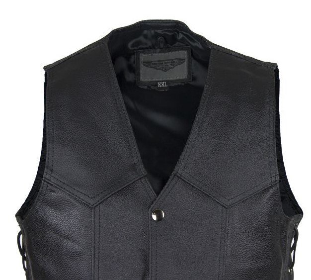 Leather Motorcycle Vest - Kid's - Children's - Side Laces - KD392-DL - Image 9
