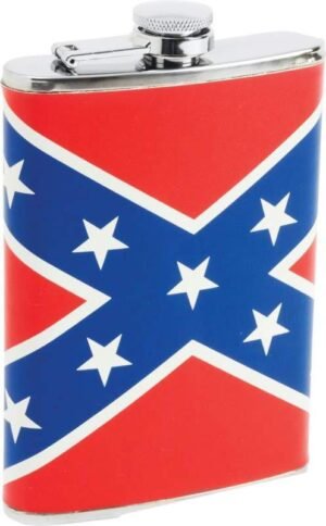 Maxam 8oz Stainless Steel Flask with Rebel Flag Wrap - KTFLKRBL-BN