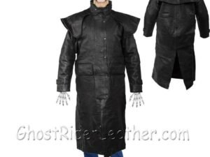 Leather Duster Coat - Men's - Cowboy Long Coat - MJ600-SS-DL