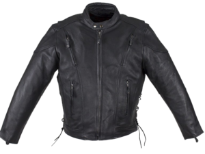 Leather Motorcycle Jacket - Men's - Racer - Gun Pockets - MJ711-DL