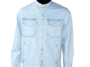 Denim Shirt - Men's - Light Blue - Snap Pockets - MJ777-DENIM-DL