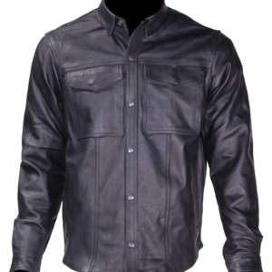 Leather Shirt - Men's - Concealed Carry Pockets - MJ777-07-DL
