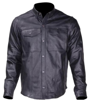 Leather Shirt - Men's - Lightweight - Summer Motorcycle Riding - MJ777-11L-DL