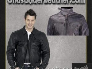 Vented Racer Leather Jacket with Convertible Collar - MJ786-DL