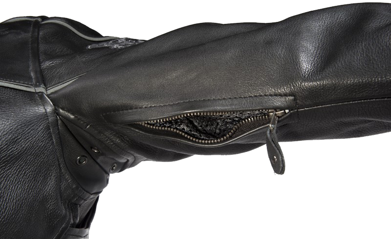 Racer Leather Jacket with Reflective Skulls and Concealed Carry Pocket - SKU MJ825-11-DL - Image 8