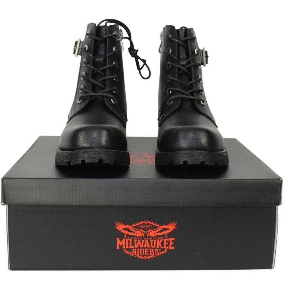 Motorcycle Boots - Women's - 6 Eyes and Side Zipper - MR-BTL7000-DL - Image 5