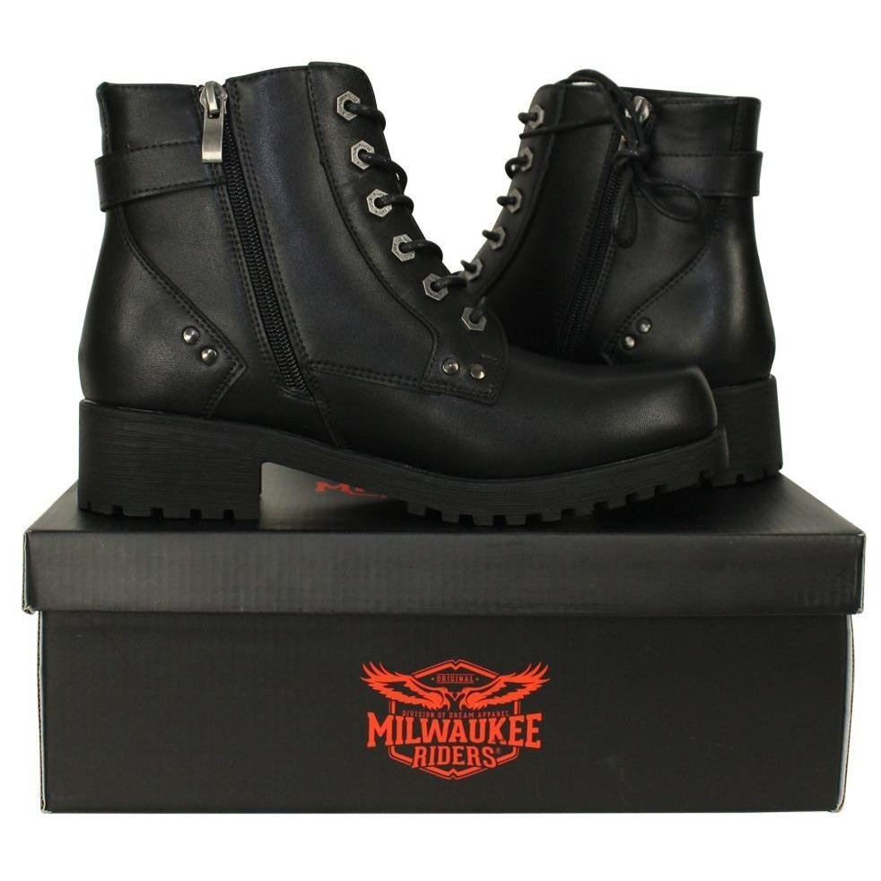 Motorcycle Boots - Women's - 6 Eyes and Side Zipper - MR-BTL7000-DL