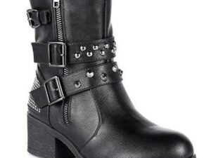Motorcycle Boots - Women's - Studded - Zippered - Buckled - MR-BTL7001-DL