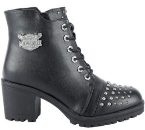 Motorcycle Boots - Women's - Chunky Heels - Biker Boots - MR-BTL7002-DL