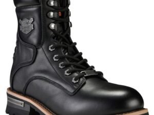 Leather Motorcycle Boots - Men's - Zipper and Lace-Up - MR-BTM8002-DL
