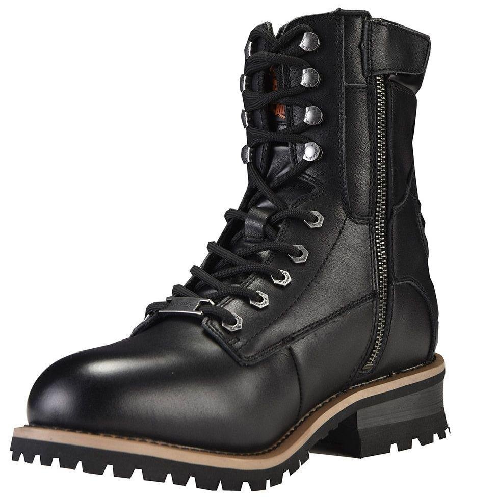 Leather Motorcycle Boots - Men's - Zipper and Lace-Up - MR-BTM8002-DL - Image 2