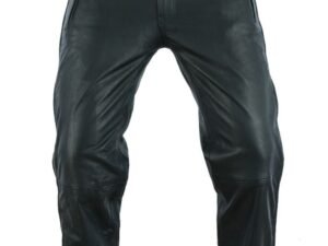 Leather Chap Pants - Men's - Zipper Pockets - Motorcycle - C1001-11-DL