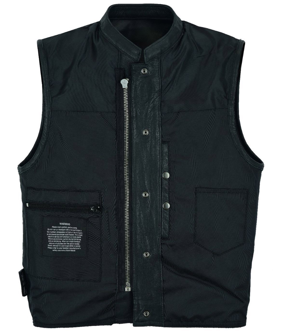 Leather Motorcycle Vest - Men's - Club Style - Up To 64 - MR-MV7320-ZIP-11-DL - Image 4