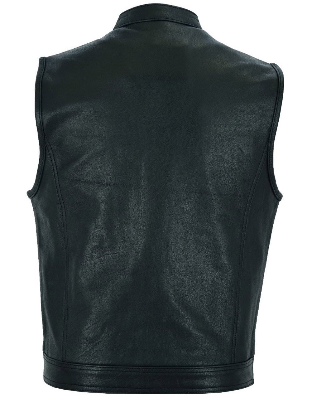 Leather Motorcycle Vest - Men's - Club Style - Up To 64 - MR-MV7320-ZIP-11-DL - Image 2